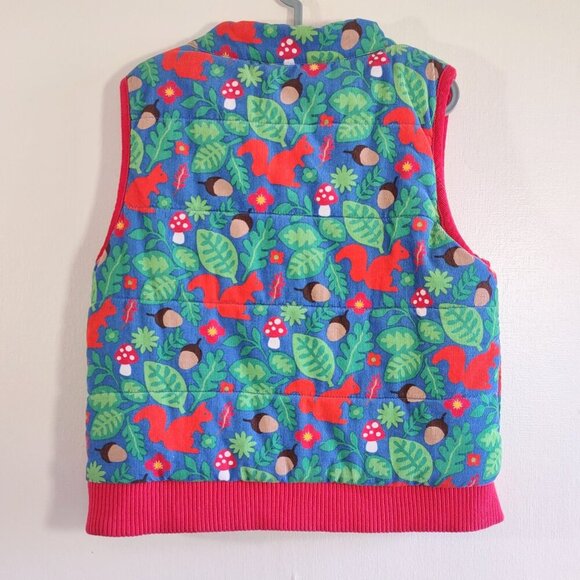 Toby Tiger Reversible Corduroy Vest/Gilet Red Squirrel Retro Kid/Youth 5/6 Yrs - Picture 6 of 10
